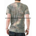 Dye effet mode v cou imprimé haut qualité hommes t-shirt